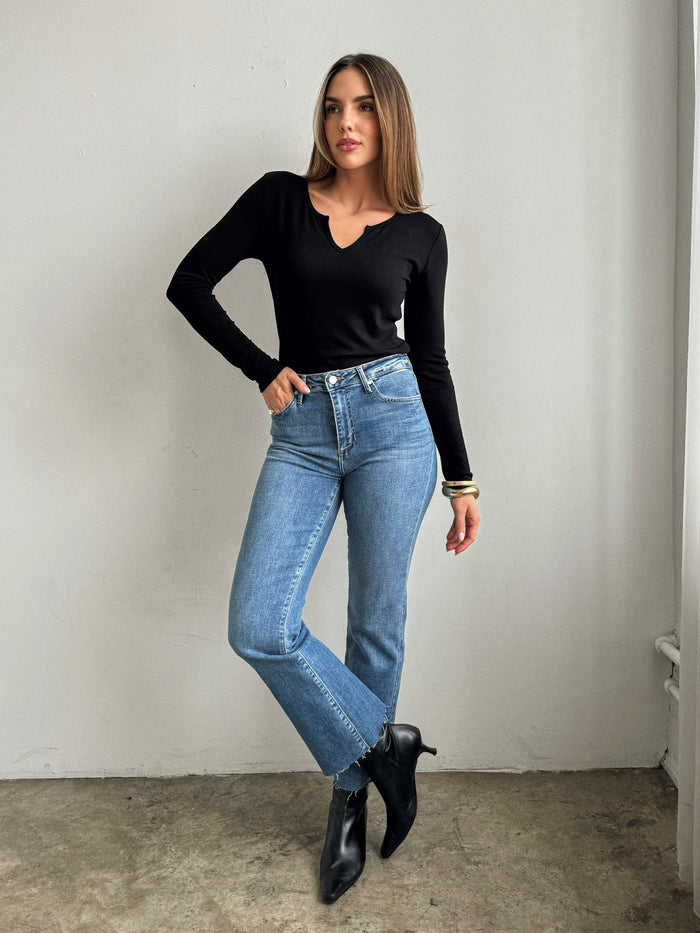 Highland Crop Flare Jeans - Stitch And Feather