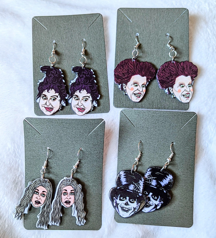 Hocus Pocus Sanderson Sisters and Singer Acrylic Earrings Set