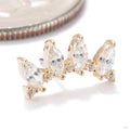 Horizon Press-fit End in 14k Yellow Gold with Clear CZ from Ember Body Jewelry