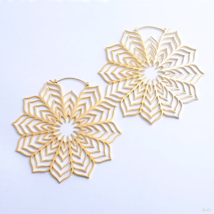 Houdini Earrings from Maya Jewelry in yellow-gold-plated brass