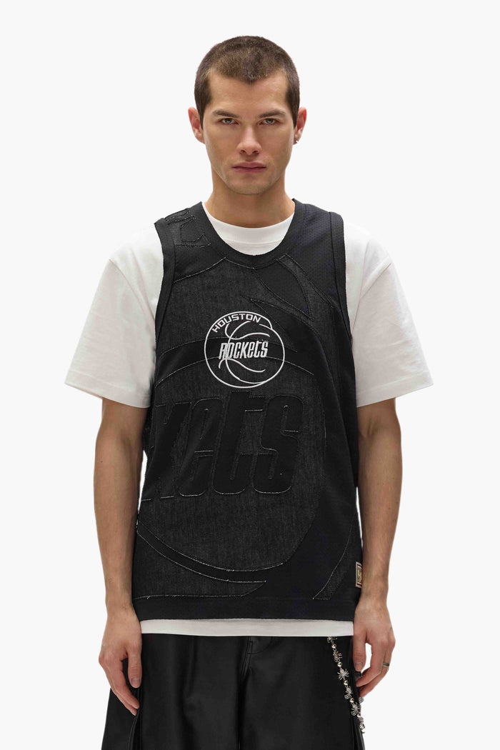 Houston Rockets Mesh Jersey with embroidered graphics in heavyweight sport mesh fabric