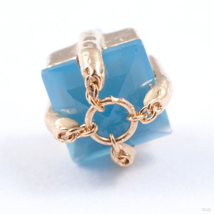 How Dare You Press-fit End in Gold from Pupil Hall in yellow gold with bue chalcedony