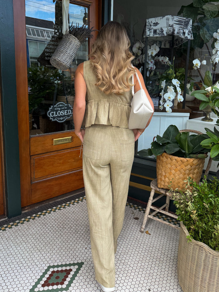 Idalia Linen Pants - Stitch And Feather