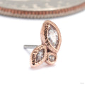 Impulse Press-fit End in 14k Rose Gold with Clear CZ from Buddha Jewelry