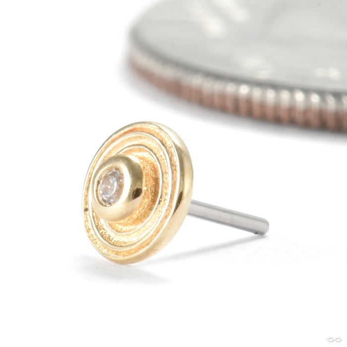 Impulse Press-fit End in Gold from Ember Body Jewelry with diamond