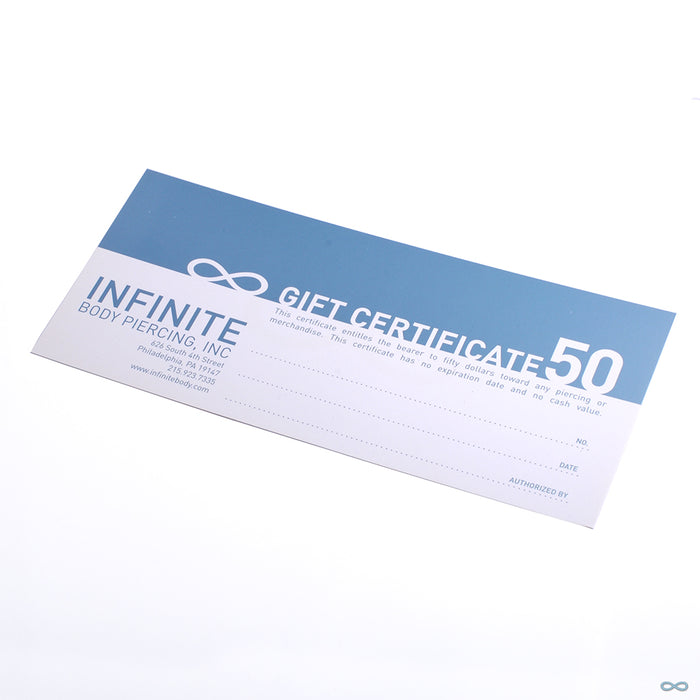 Philadelphia In-Store Gift Certificate for $50 value