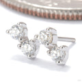 Intention Press-fit End in 14k White Gold with clear CZ from Ember Body Jewelry