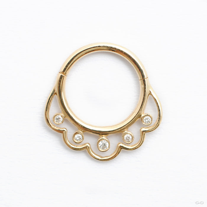 Interiority Clicker in Gold from Pupil Hall with five stones