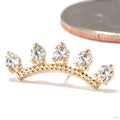 Isabella Press-fit End in 14k Yellow Gold with Clear CZ from Tawapa