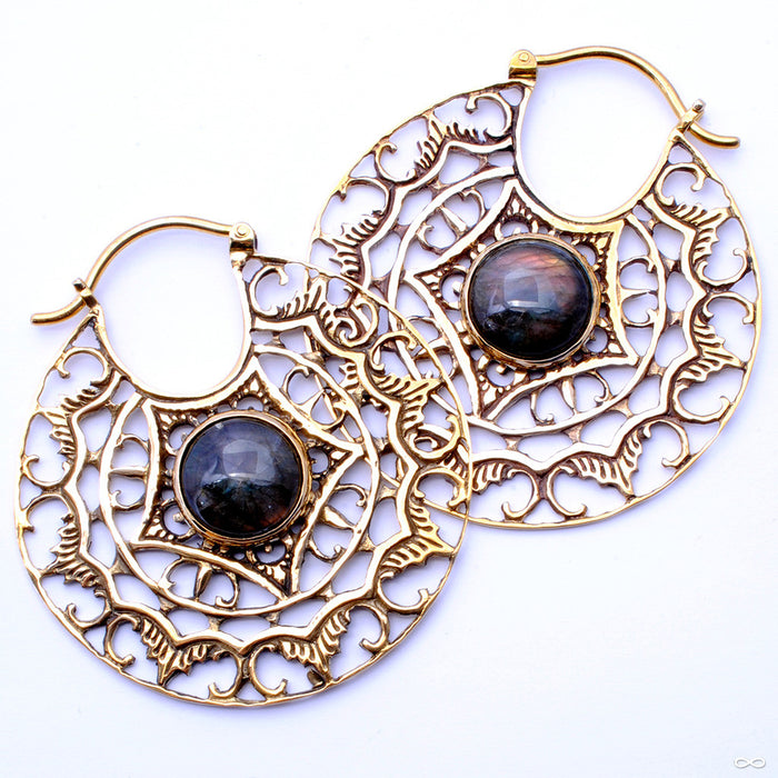 Isis Clasp Hoops with Labradorite from Diablo Organics