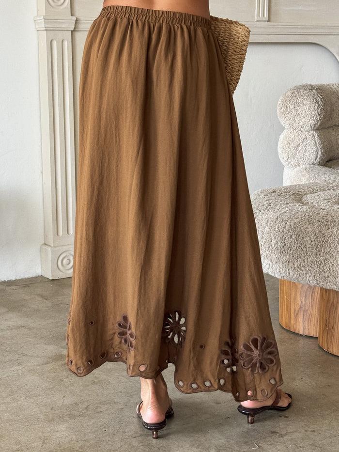 Ismeria Eyelet Midi Skirt - Stitch And Feather