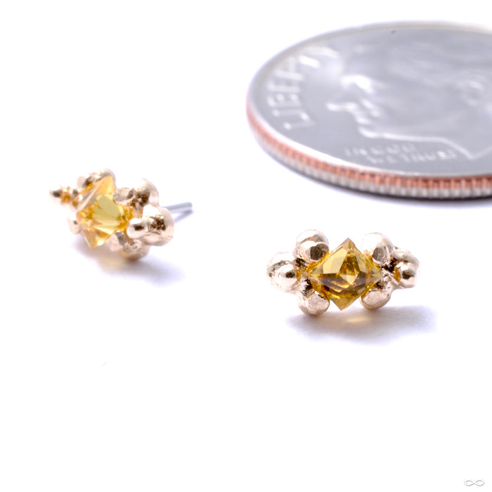 It Figures Press-fit End in Gold from Pupil Hall with yellow sapphire