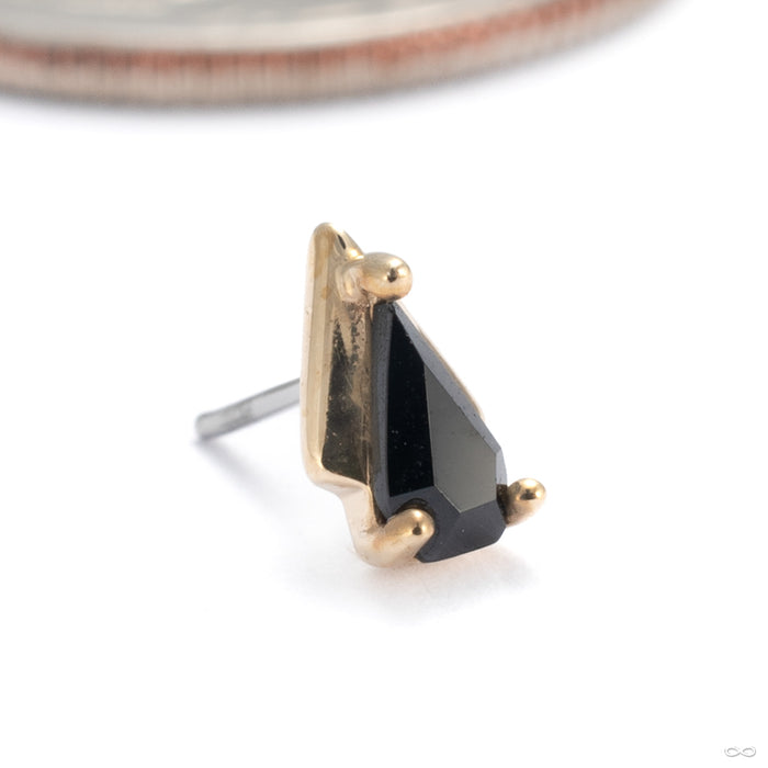 It Was All A Dream Press-fit End in 14k Yellow Gold with Black Spinel from Buddha Jewelry