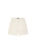 Jacquard Terry Short in white with wordmark effect, crafted from cotton and polyester.