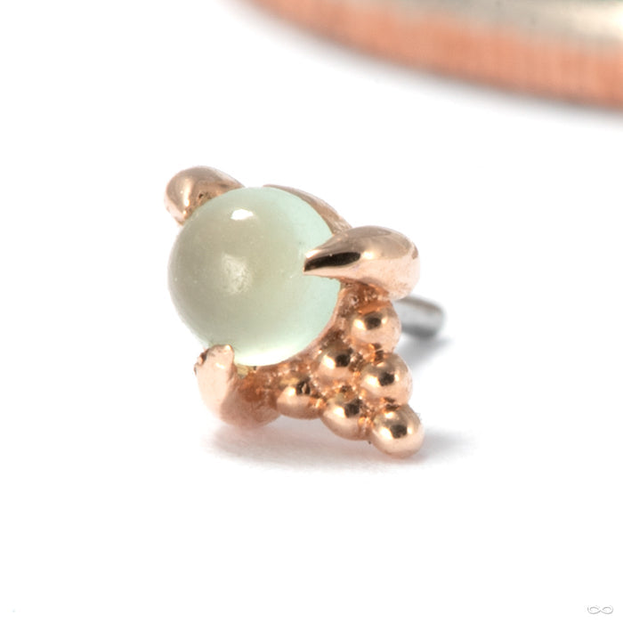 Jolene Press-Fit End in 14k Rose Gold with Jadeite from Tawapa