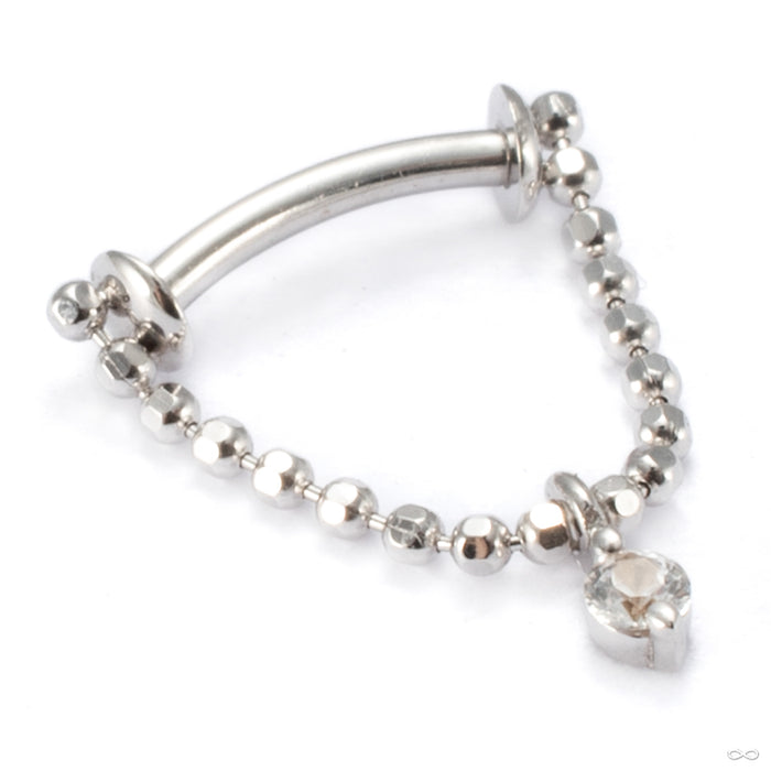 Just A Peek Stoned Press-fit Ring in 14k White Gold with White Sapphire from Pupil Hall