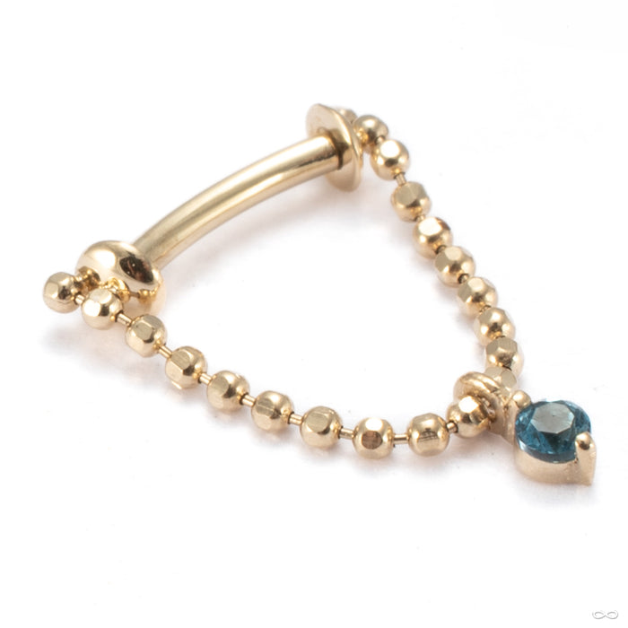 Just A Peek Stoned Press-fit Ring in 14k Yellow Gold with London Blue Topaz from Pupil Hall