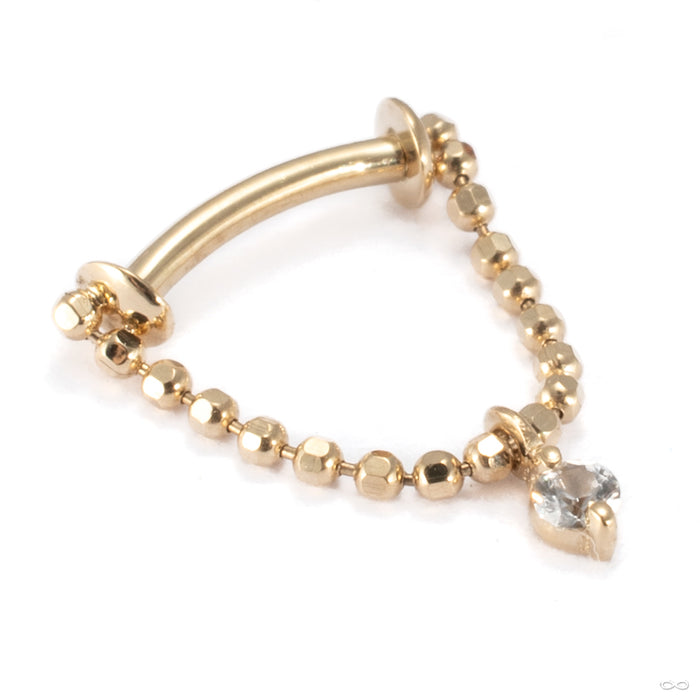 Just A Peek Stoned Press-fit Ring in 14k Yellow Gold with White Sapphire from Pupil Hall