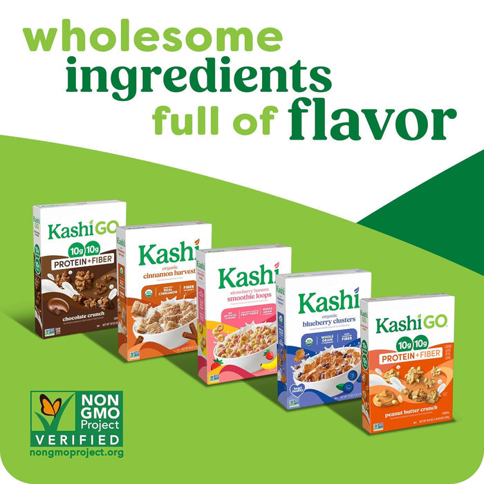 Kashi Breakfast Cereal, Organic, Whole Grain, Cinnamon Harvest, 18oz Box (1 Box)