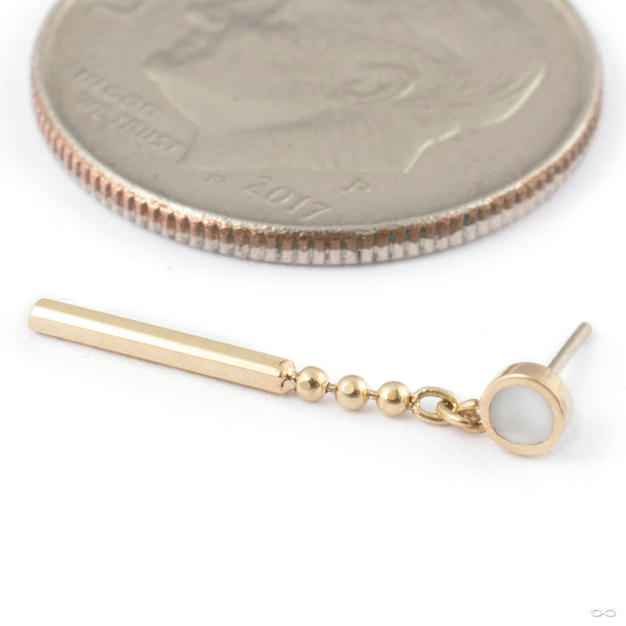 Keep Moving Polka Press-fit End in Gold from Pupil Hall 14k yellow gold with white enamel