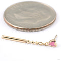Keep Moving Ticker Press-fit End in Gold from Pupil Hall in 14k yellow gold with bubblegum pink enamel