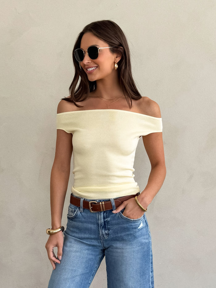 Khalessi Knit Top in Butter Yellow - Stitch And Feather