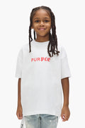 Kids' Half & Half Wordmark Tee, 100% cotton, relaxed fit, available in sizes 4-5 to 12.
