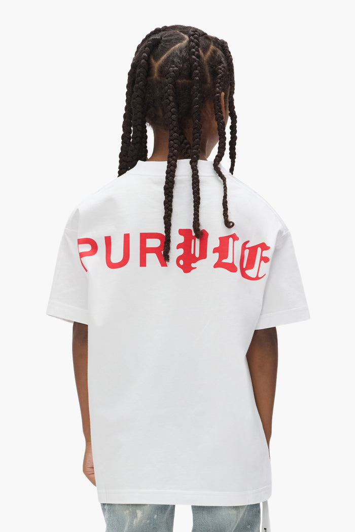 Kids' Half & Half Wordmark Tee, relaxed fit, sizes 4-5, 6-7, 8, 10, 12, cotton jersey.