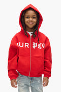 Kids' Half & Half Zip Up Hoodie in relaxed fit, made of midweight fleece for ages 4-12.