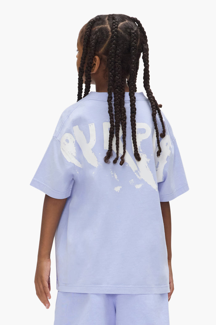 Kids' Painted Wordmark Tee in size XS with relaxed fit and screen printed design.