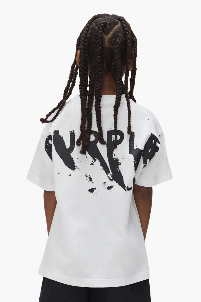 Kids' Painted Wordmark Tee in relaxed fit with front screen-printed wordmark and back graphic.