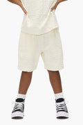 Kids' Terry Short in relaxed fit with jacquard terry towel fabric for ages 4-12.