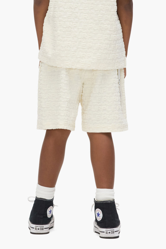 Kids' Terry Short, relaxed fit, jacquard terry towel material, available in sizes 4-5 to 12.