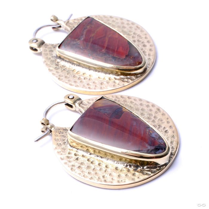 Kiki Earrings in Brass with Pietersite from Oracle