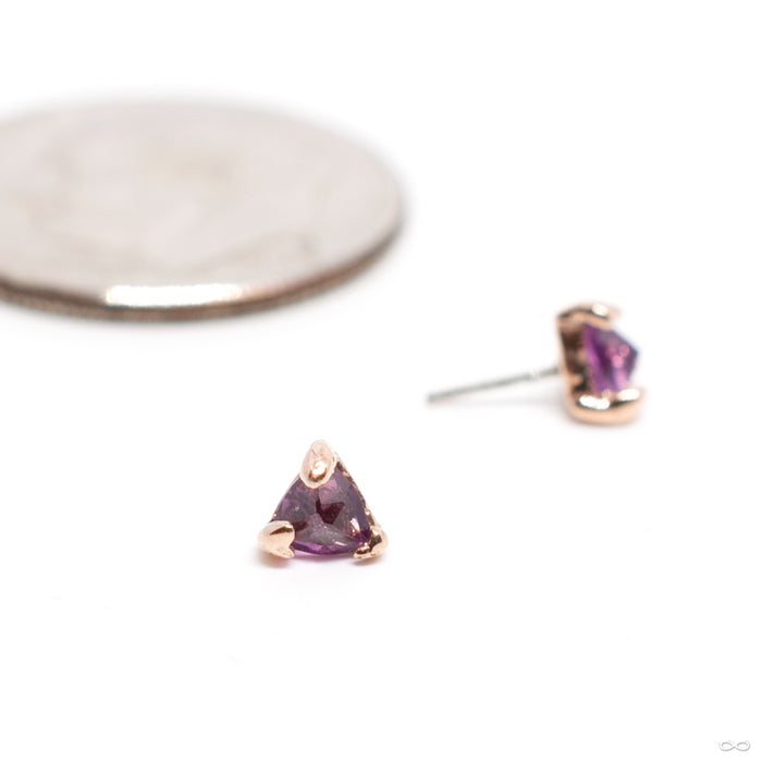 Kinda Sorta Press-fit End in Gold from Pupil Hall with rhodolite garnet