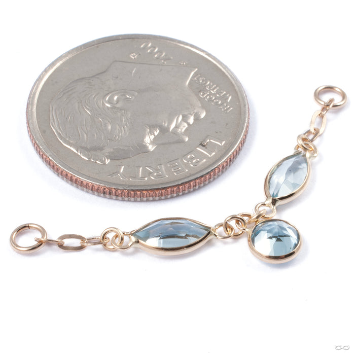 La Flor Muerta Chain in Gold from Hialeah in yellow gold with blue topaz