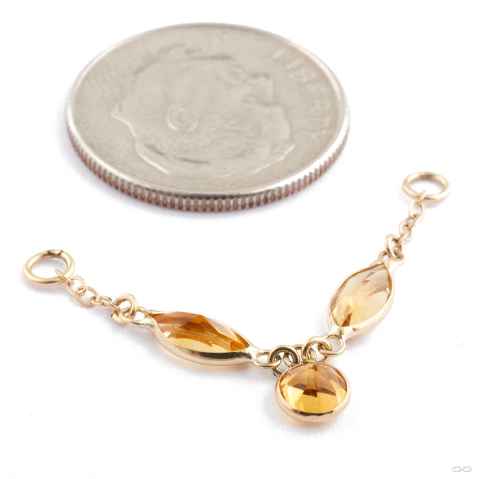 La Flor Muerta Chain in 14k Yellow Gold with Citrine from Hialeah