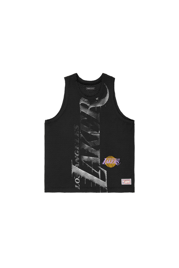 LA Lakers Mesh Jersey with embroidered graphics and oversized fit in heavyweight sport mesh.