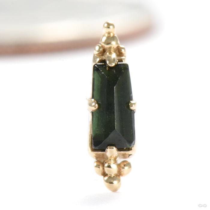 La Torre Press-fit End in Gold from Sacred Symbols with green tourmaline