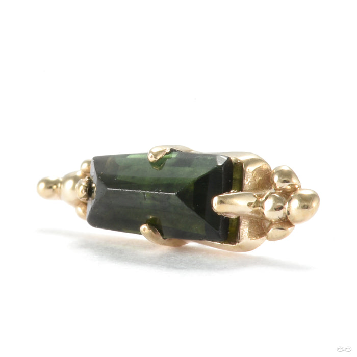 La Torre Press-fit End in Gold from Sacred Symbols with green tourmaline
