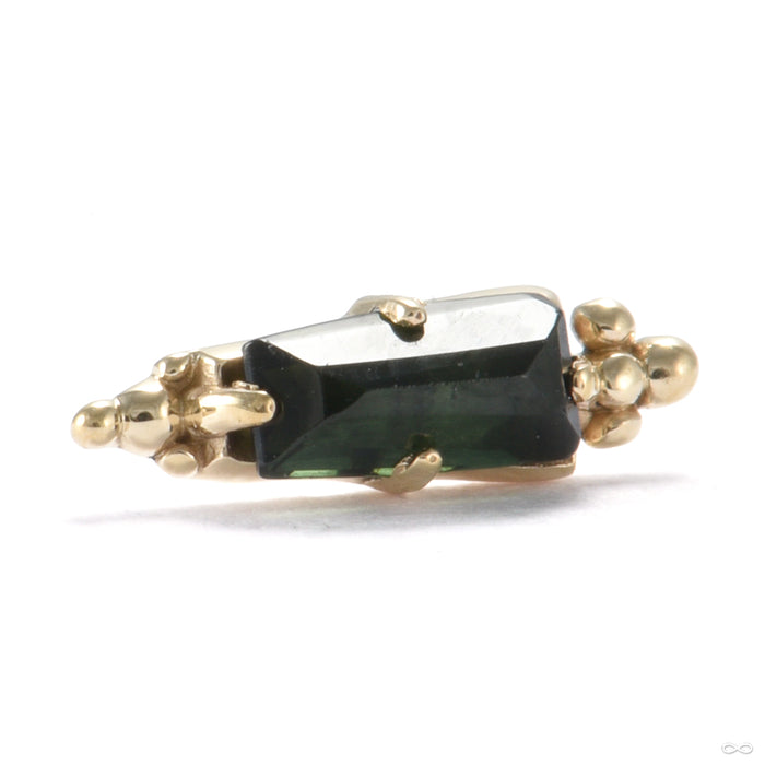 La Torre Press-fit End in Gold from Sacred Symbols with green tourmaline