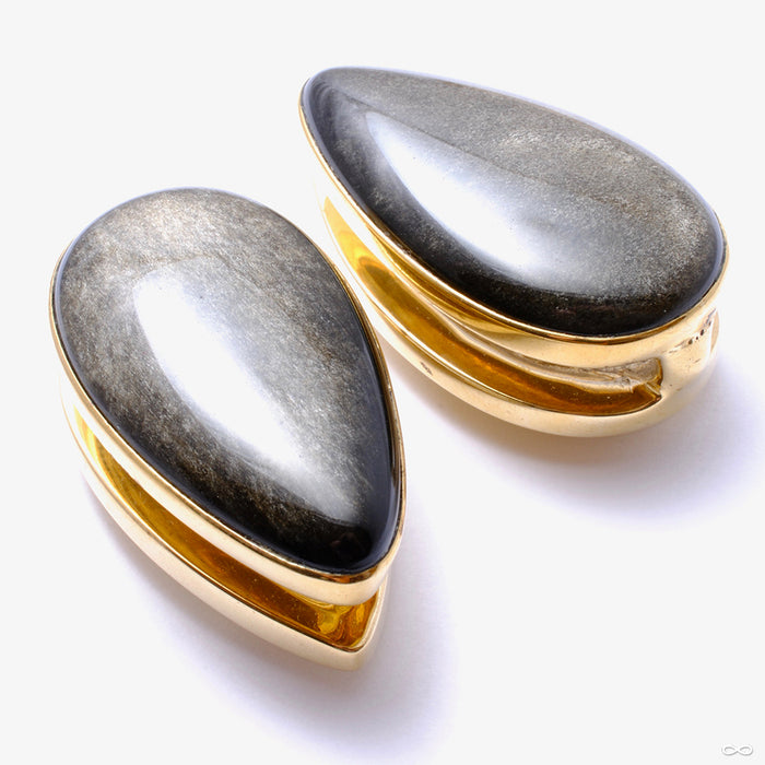 Large Stone Spade Weights from Diablo Organics with goldsheen obsidian