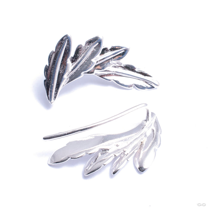 Laurel Earrings from Tawapa in silver-plated white brass