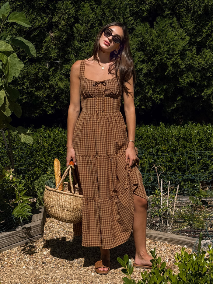 Lavinia Plaid Midi Dress - Stitch And Feather