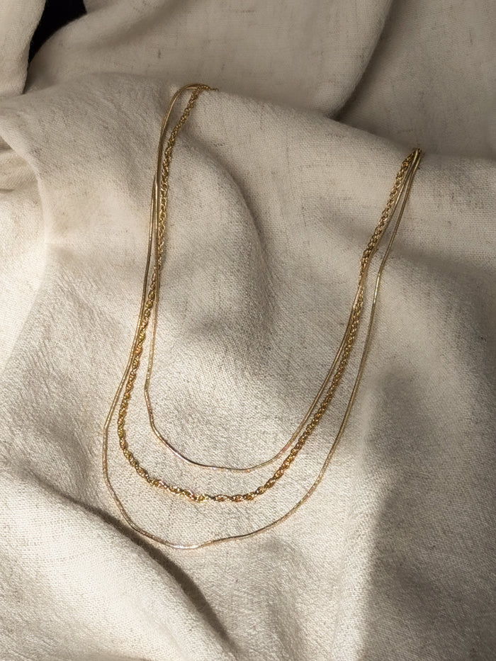 Layered Chain Necklace - Stitch And Feather
