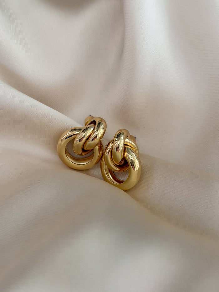 Layered Door Knocker Earrings - Stitch And Feather