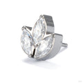 Leafy Press-fit End in Titanium with Clear CZ 3mm stones from Diablo Organics