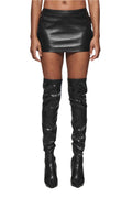 Leather Mini Skirt with center back zipper closure made from 100% lamb leather.