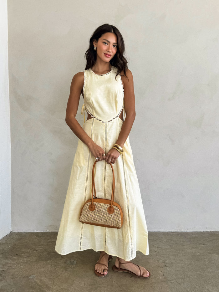 Lemon and Lace Midi Dress - Final Sale - Stitch And Feather