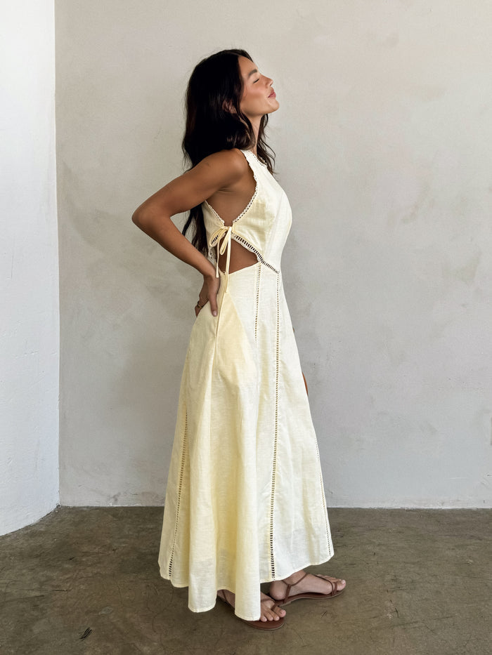 Lemon and Lace Midi Dress - Final Sale - Stitch And Feather